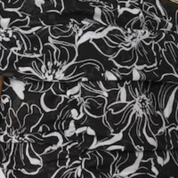 NWT WHBM BLACK and WHITE OFF THE SHOULDER LINED RUCHED TOP SIZE XS - Picture 6 of 6